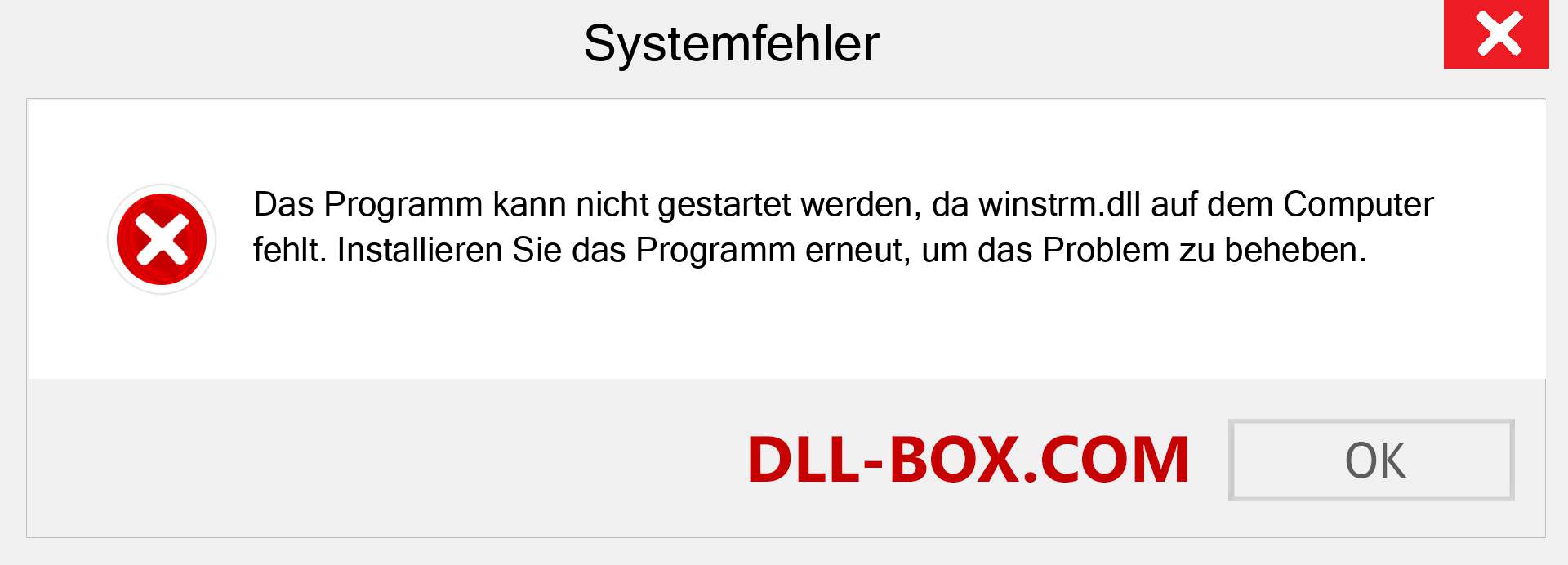 winstrm.dll-Datei fehlt?. Download für Windows 7, 8, 10 - Fix winstrm dll Missing Error unter Windows, Fotos, Bildern